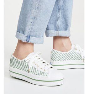 Keds X Kate Spade New York Triple Up Multi-woven platform Sneakers 6.5 EUC